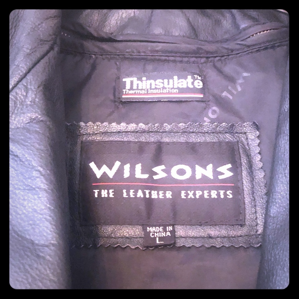 Wilsons Leather Jacket 🧥w/ Suede Paisley Print - Picture 5 of 7